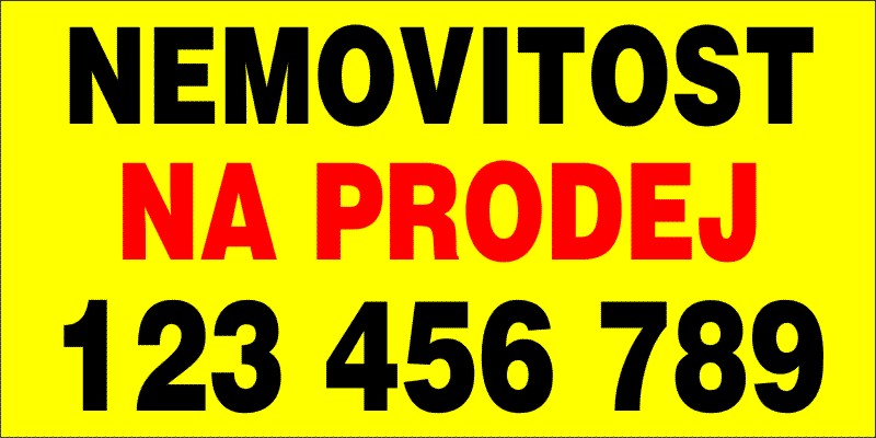 BANNER 3 x 1,5 m - NEMOVITOST NA PRODEJ 1