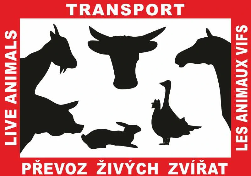 Plastová cedule - PŘEVOZ ŽÍVÝCH ZVÍŘAT