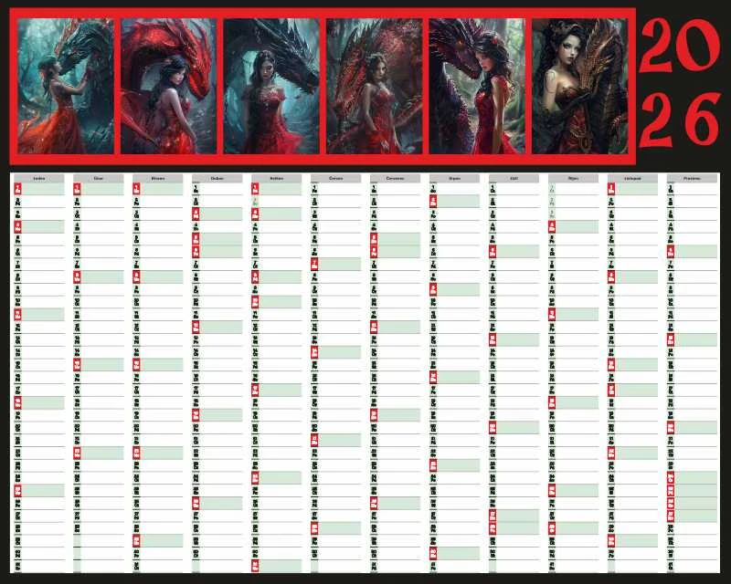 Nástěný kalendář A2, A1, A0 - plánovací