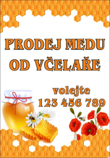 Plastová cedule - PRODEJ MEDU 11