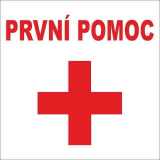 Plastová cedule - První pomoc - kříž