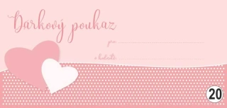 - 20 - dárkový poukaz - voucher - 200 x 95 mm