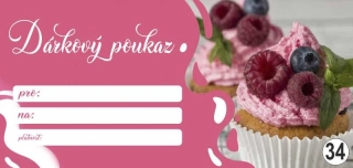 - 34 - dárkový poukaz - voucher - 200 x 95 mm