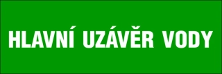 Samolepky 15 x 5 cm HLAVNÍ UZÁVĚR VODY