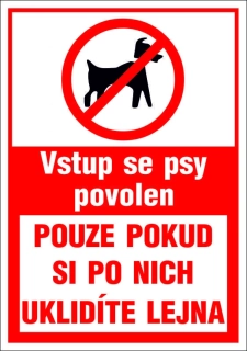 Plastová cedule - VSTUP SE PSY POVOLEN