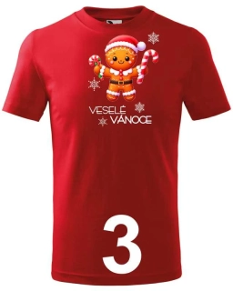 -3- VÁNOČNÍ tričko dětské s potiskem