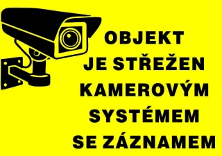 Plastová cedule - OBJEKT STŘEŽEN KAMEROU SE ZÁZNAMEM 1
